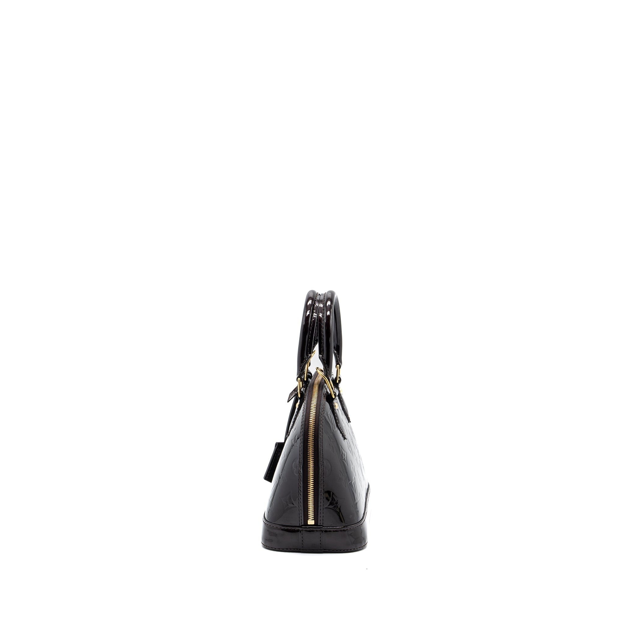 LOUIS VUITTON ALMA BB MONOGRAM PATENT AMARANTE PURPLE GHW