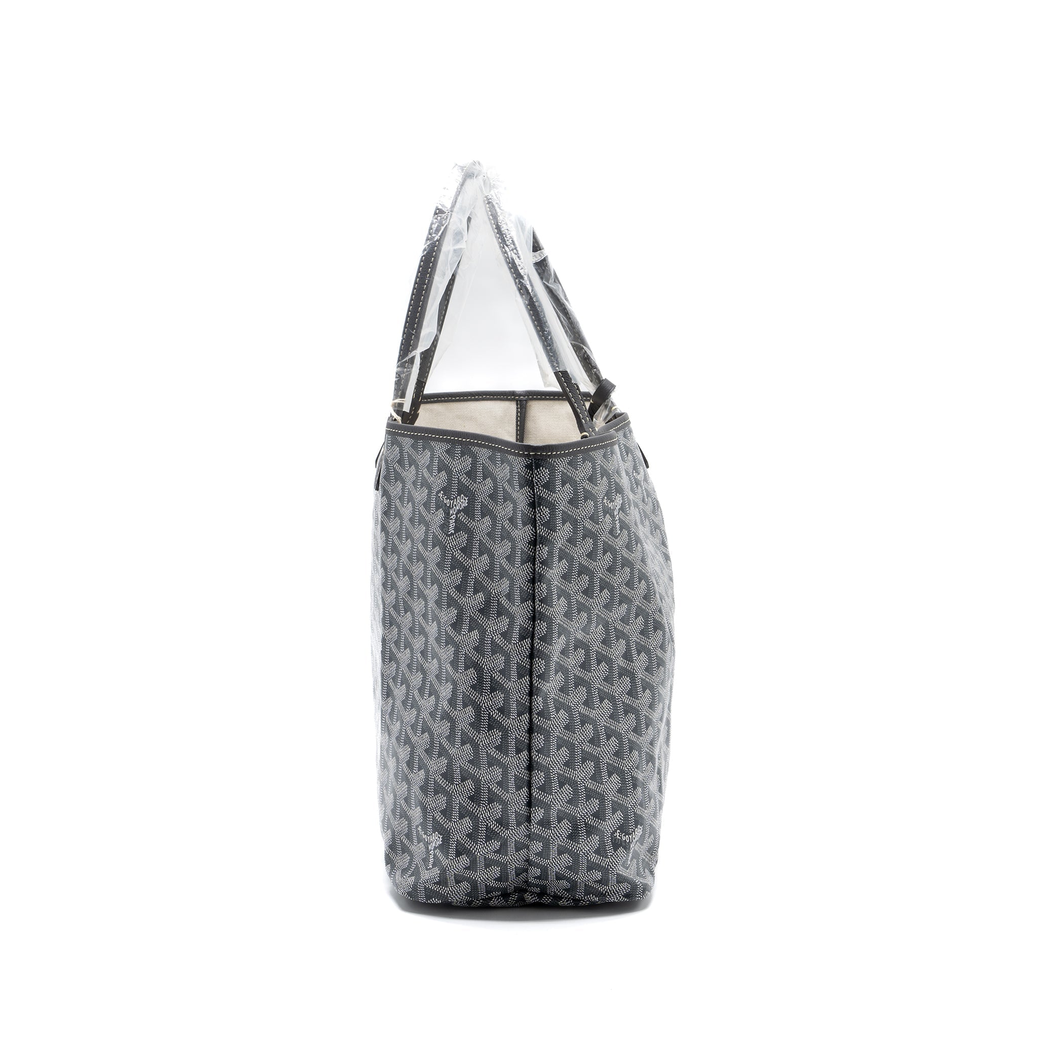 GOYARD SAINT LOUIS PM TOTE BAG GOYARDINE CANVAS GREY / MULTICOLOURED SHW