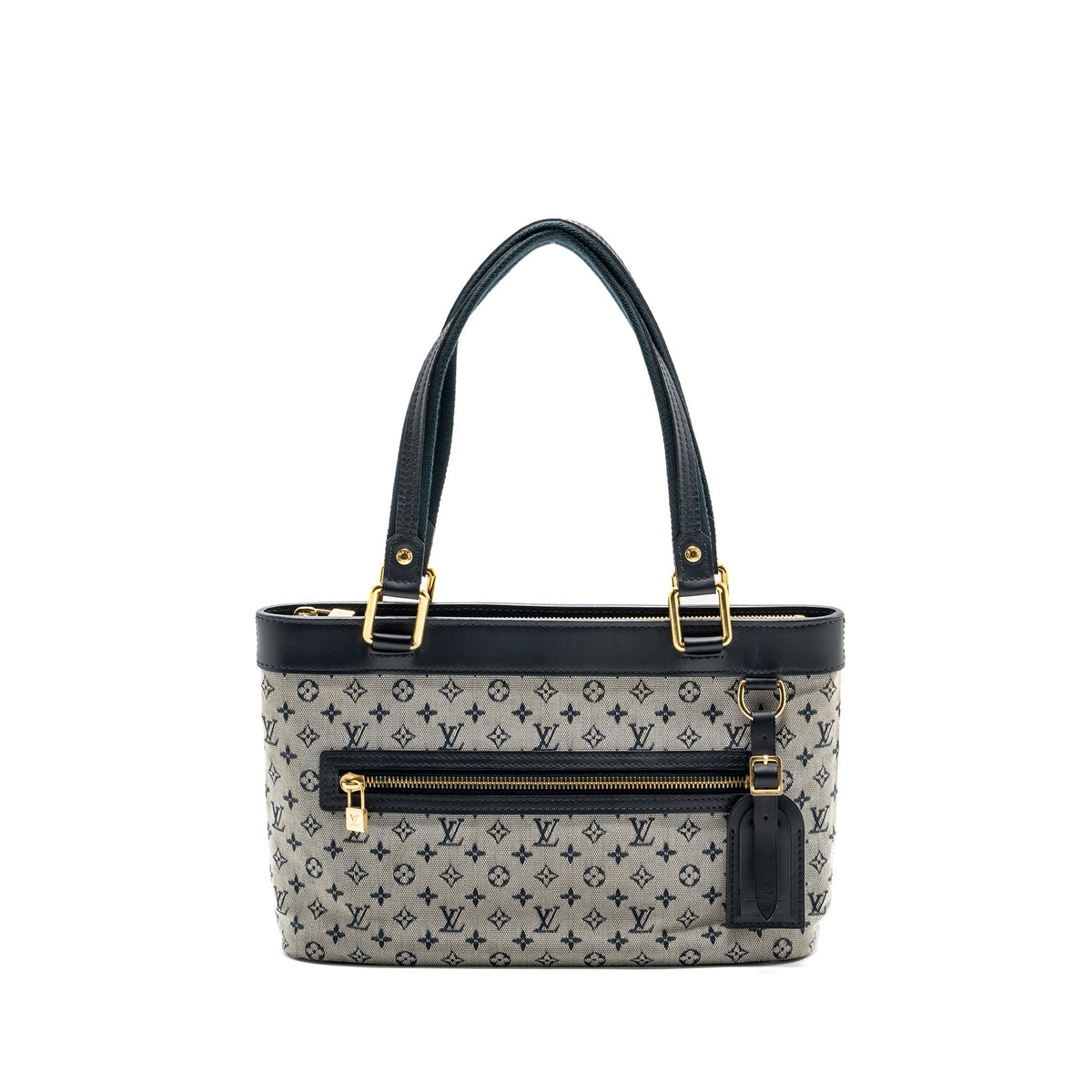LOUIS VUITTON VINTAGE ZIP TOTE BAG FABRIC BLUE GHW