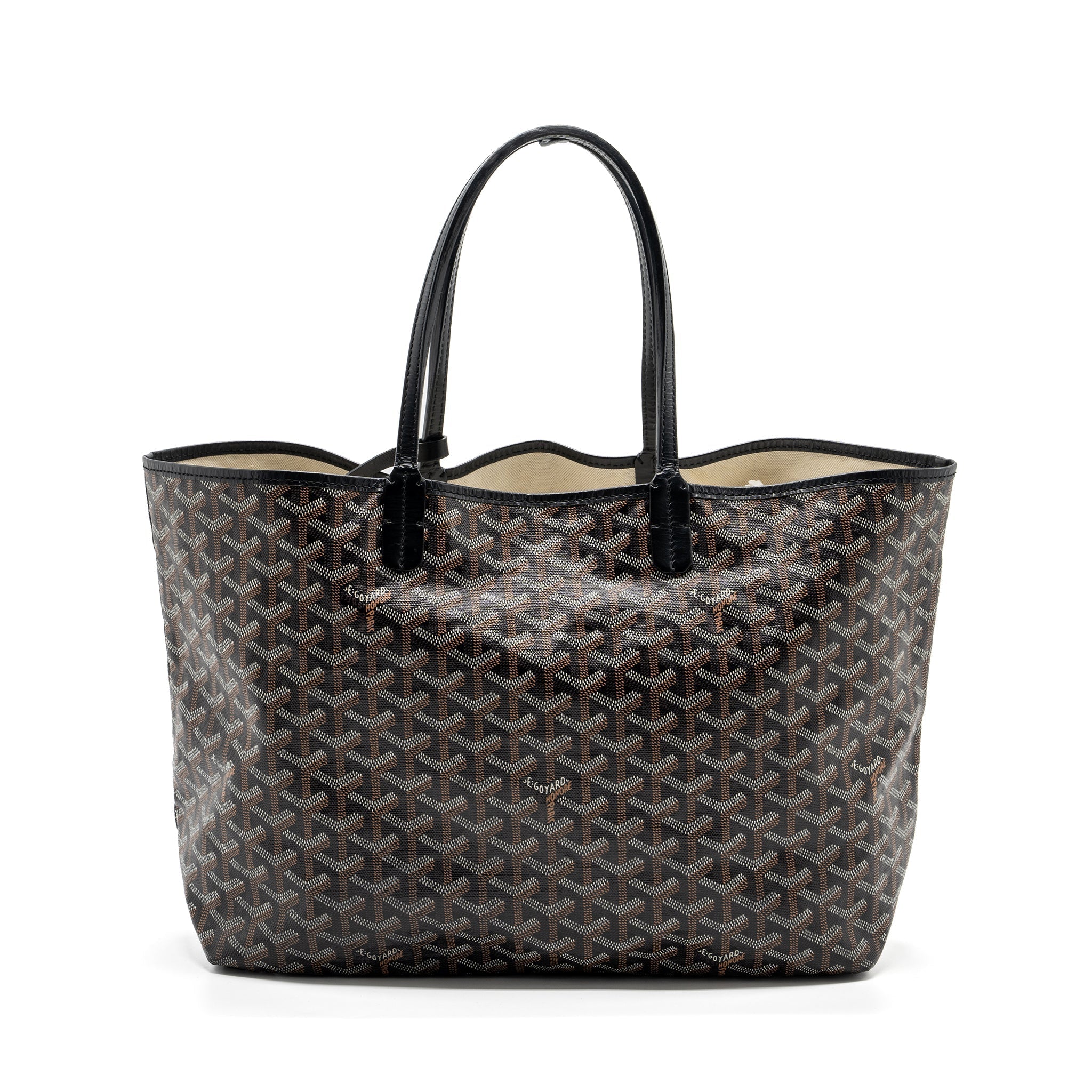 GOYARD SAINT LOUIS PM TOTE BAG GOYARDINE CANVAS BLACK SHW