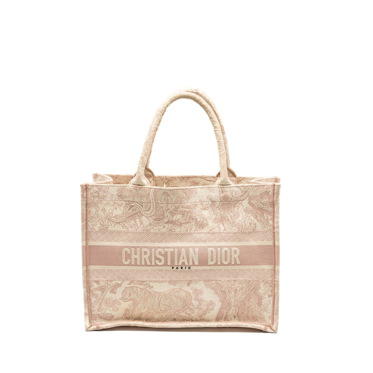 DIOR MEDIUM BOOK TOTE PINK TOILE DE JOUY EMBROIDERY