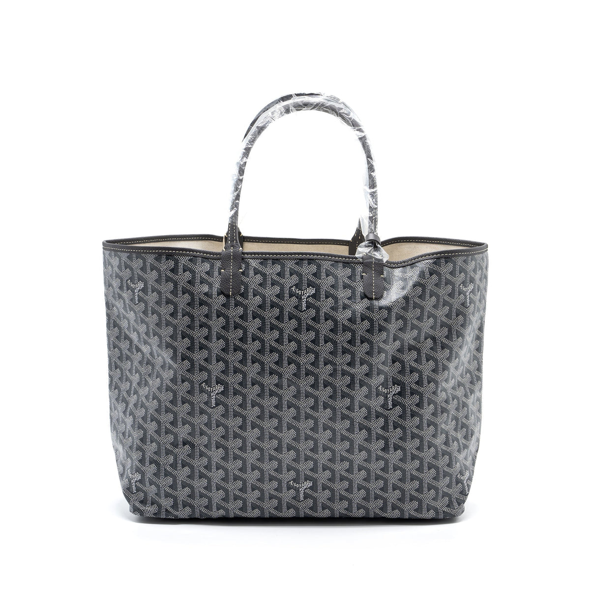 GOYARD SAINT LOUIS PM TOTE BAG GOYARDINE CANVAS GREY / MULTICOLOURED SHW