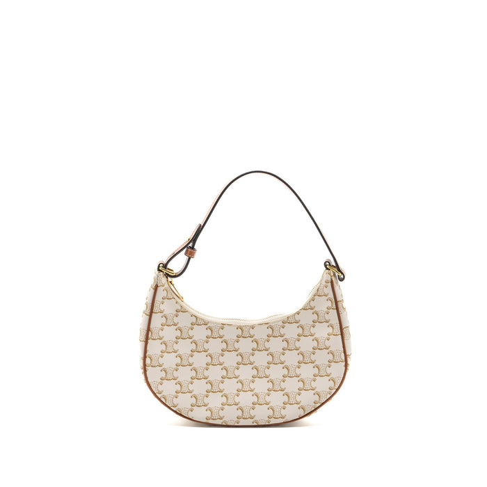 CELINE AVA BAG TRIOMPHE CANVAS/CALFSKIN WHITE GHW