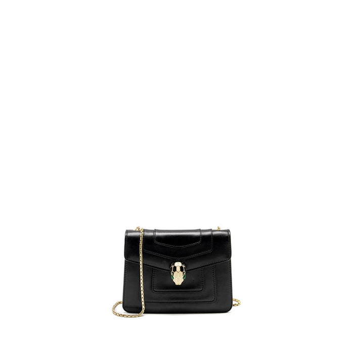 BVLGARI SERPENTI FOREVER CROSSBODY BAG CALFSKIN BLACK LGHW