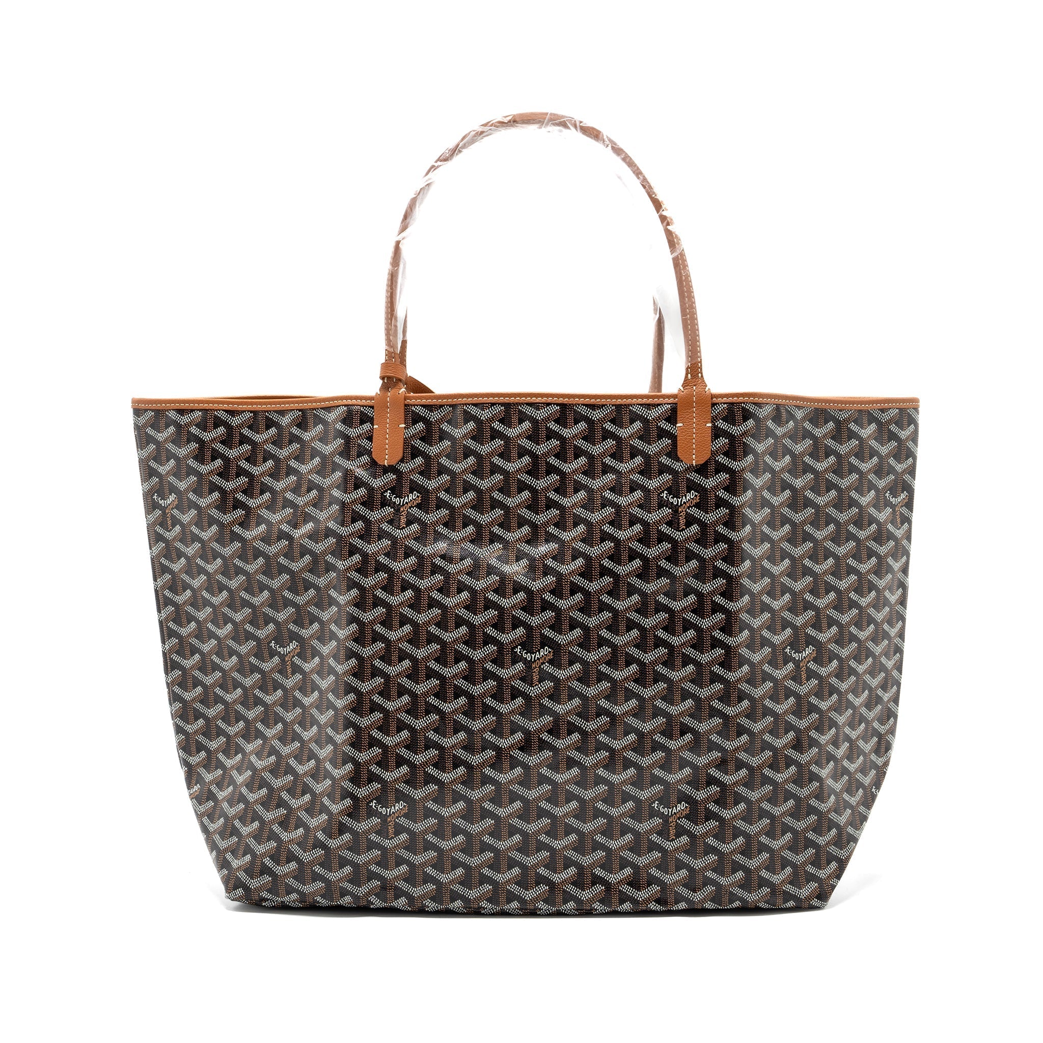 GOYARD SAINT LOUIS GM TOTE BAG CANVAS/ LEATHER BLACK/ TAN SHW