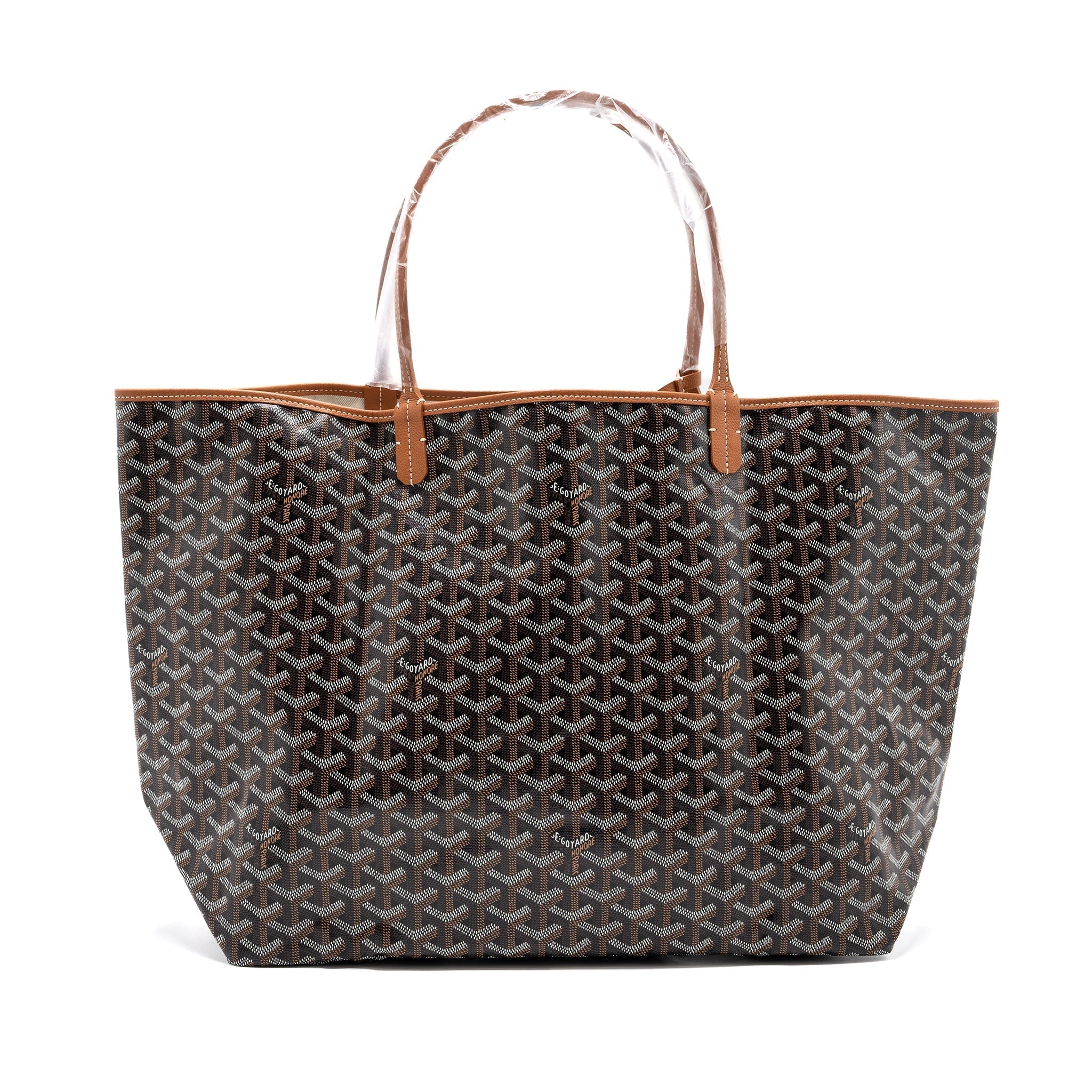 GOYARD SAINT LOUIS GM TOTE BAG CANVAS/ LEATHER BLACK/ TAN SHW
