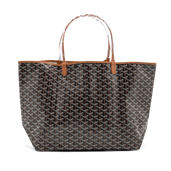 GOYARD SAINT LOUIS GM TOTE BAG CANVAS/ LEATHER BLACK/ TAN SHW
