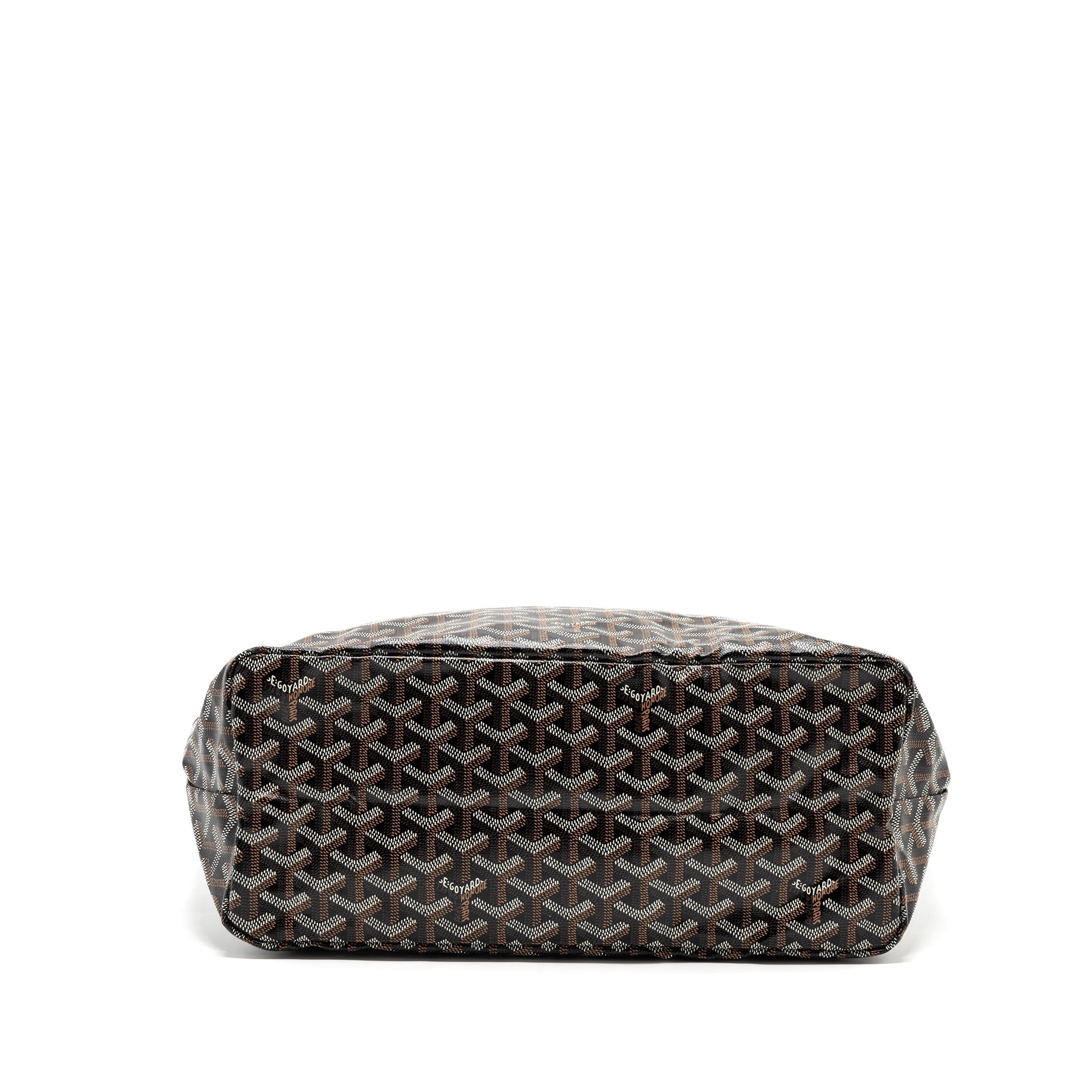 GOYARD SAINT LOUIS PM TOTE CANVAS BLACK/ BROWN SHW