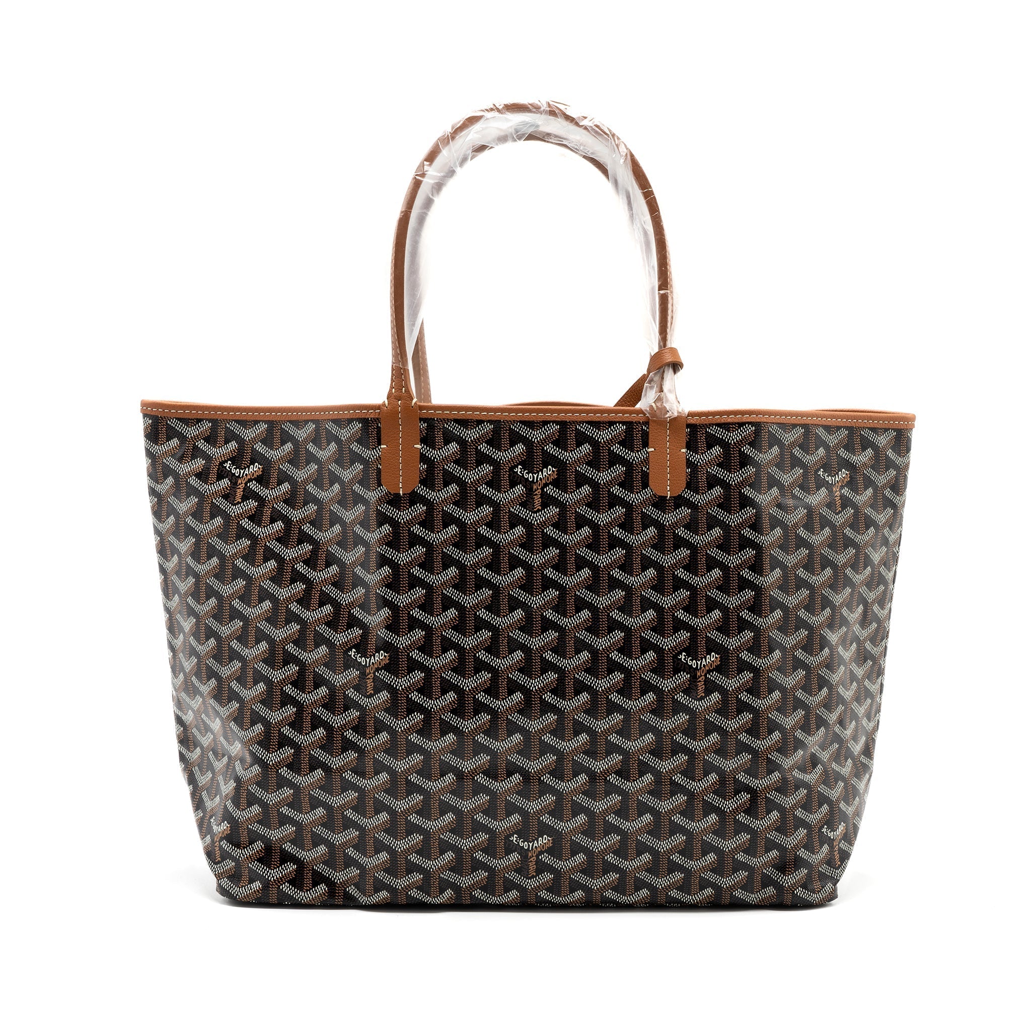 GOYARD SAINT LOUIS PM TOTE CANVAS BLACK/ BROWN SHW