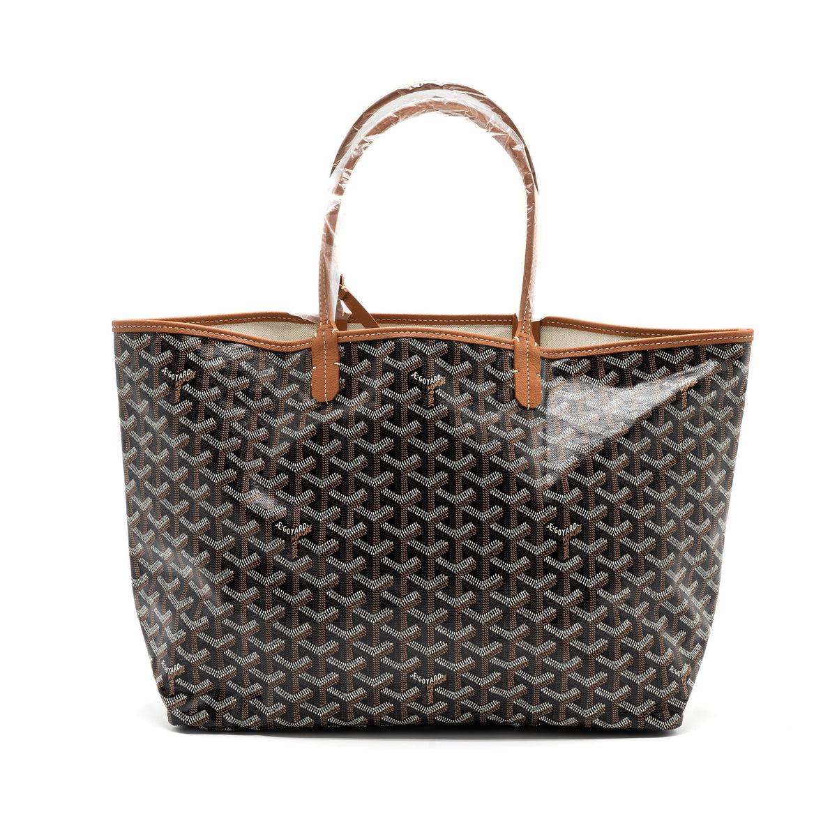 GOYARD SAINT LOUIS PM TOTE CANVAS BLACK/ BROWN SHW