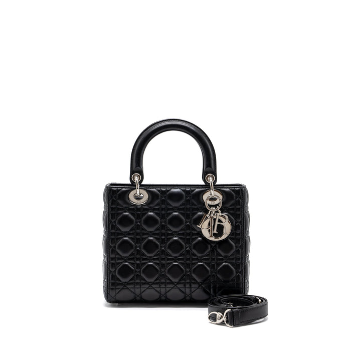 DIOR MEDIUM LADY DIOR LAMBSKIN BLACK SHW
