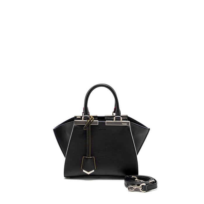 FENDI MINI 3JOURS TOTE BAG CALFSKIN BLACK SHW