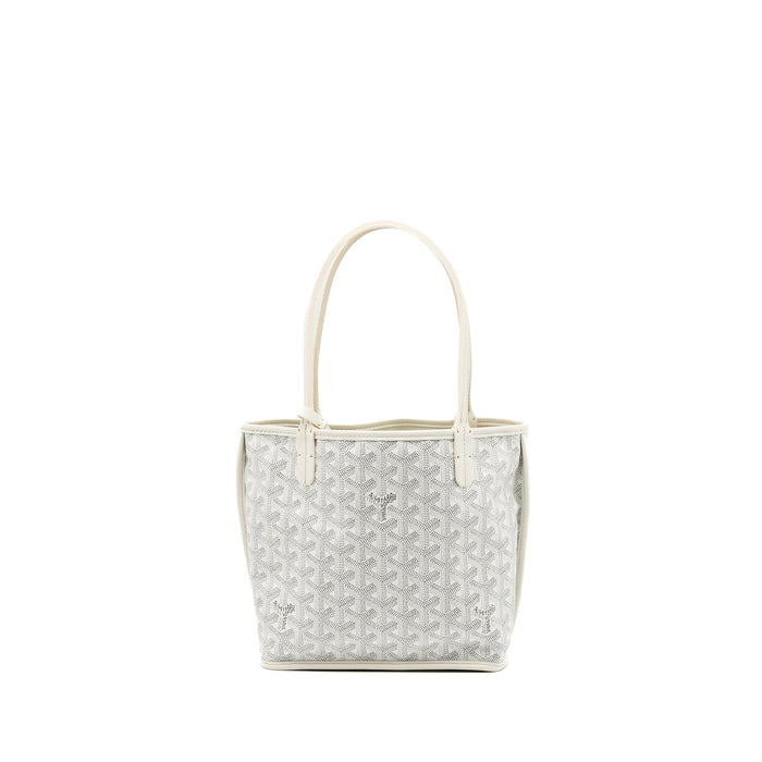 GOYARD MINI ANJOU TOTE BAG GOYARDINE CANVAS WHITE SHW
