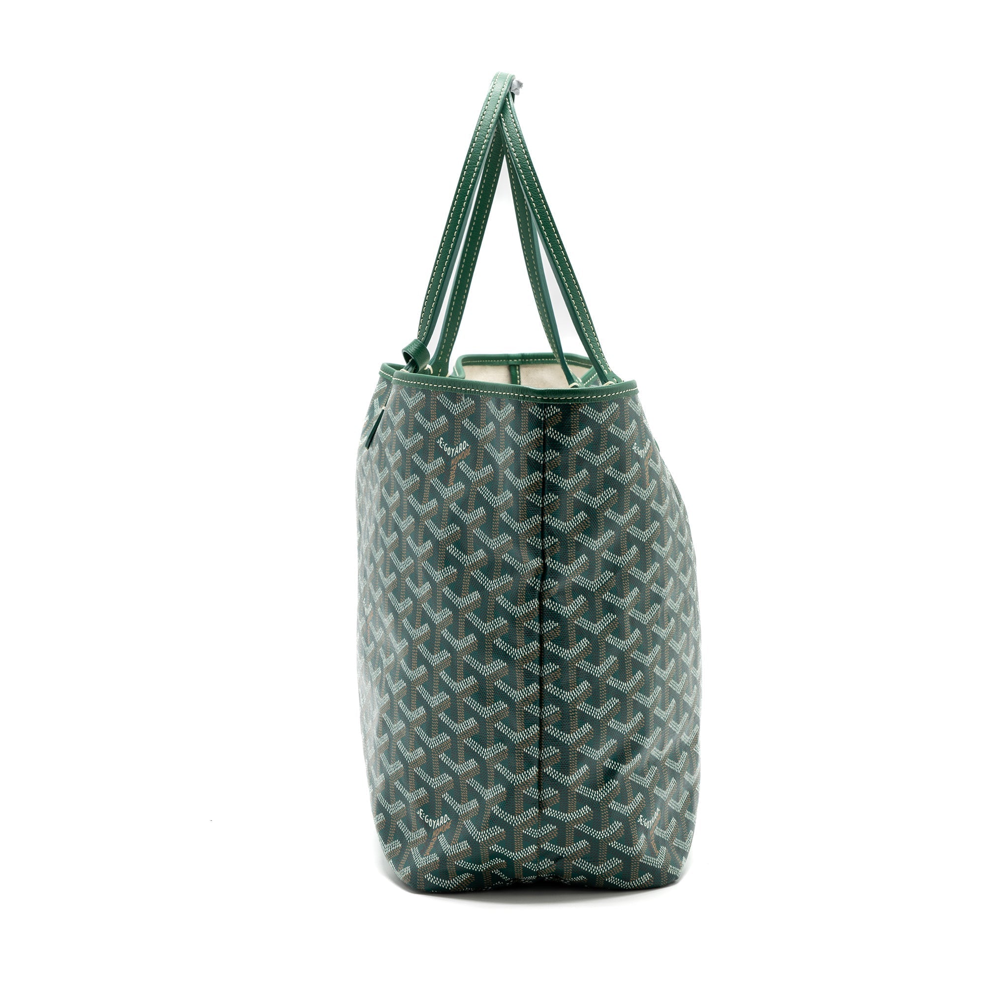 GOYARD SAINT LOUIS PM TOTE BAG GOYARDINE CANVAS GREEN SHW