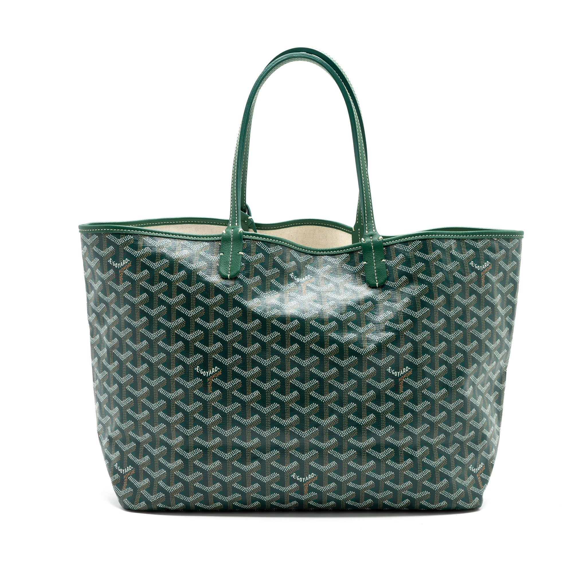 GOYARD SAINT LOUIS PM TOTE BAG GOYARDINE CANVAS GREEN SHW