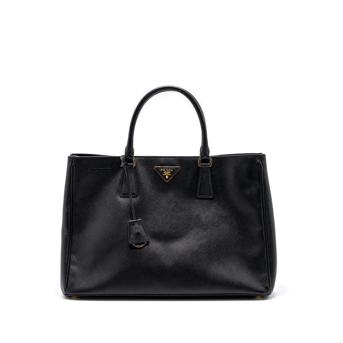 PRADA LARGE TOTE BAG SAFFIANO CALFSKIN BLACK GHW