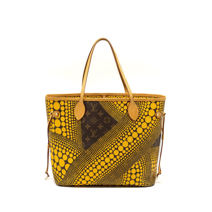 LOUIS VUITTON X YAYOI KUSAM NEVERFULL MM MONOGRAM CANVAS / YELLOW GHW