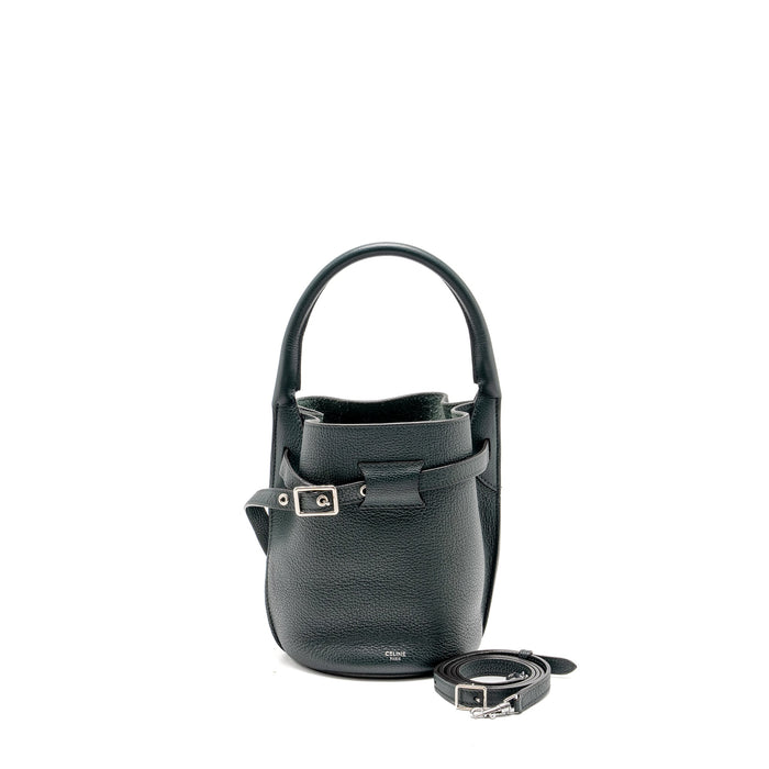 CELINE NANO BUCKET BIG BAG GRAINED CALFSKIN DARK GREEN SHW