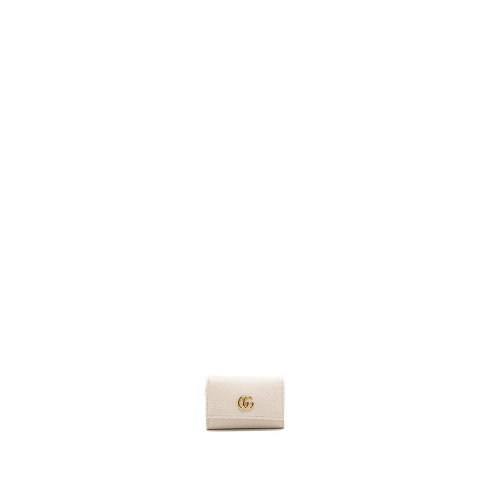 GUCCI OPHIDIA KEY CASE CALFSKIN WHITE GHW
