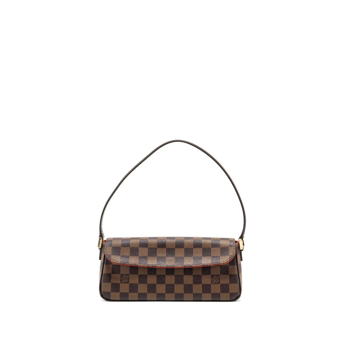 LOUIS VUITTON VINTAGE FLAP SHOULDER BAG DAMIER EBENE GHW