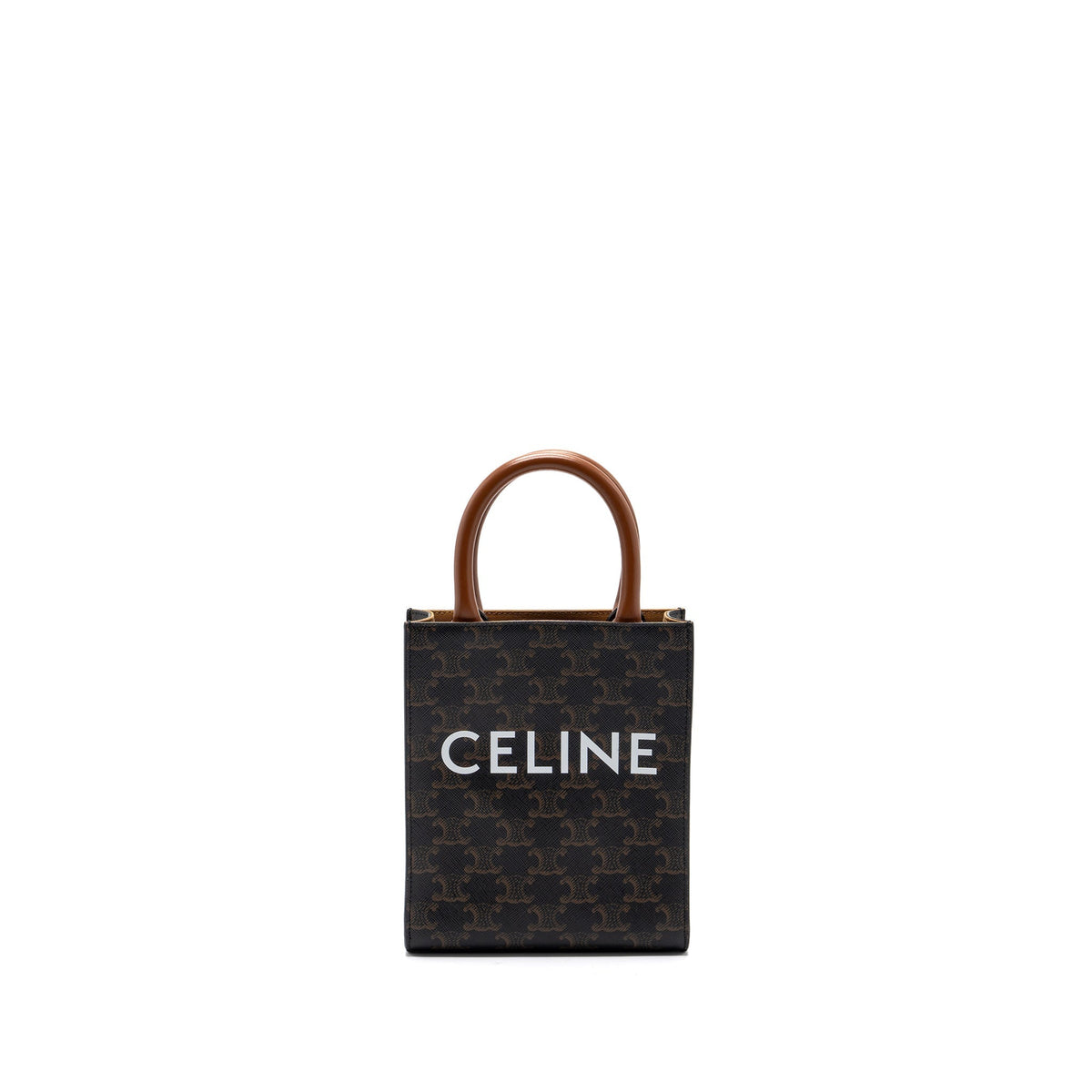 CELINE MINI VERTICAL CABAS TRIOMPHE CANVAS BROWN GHW