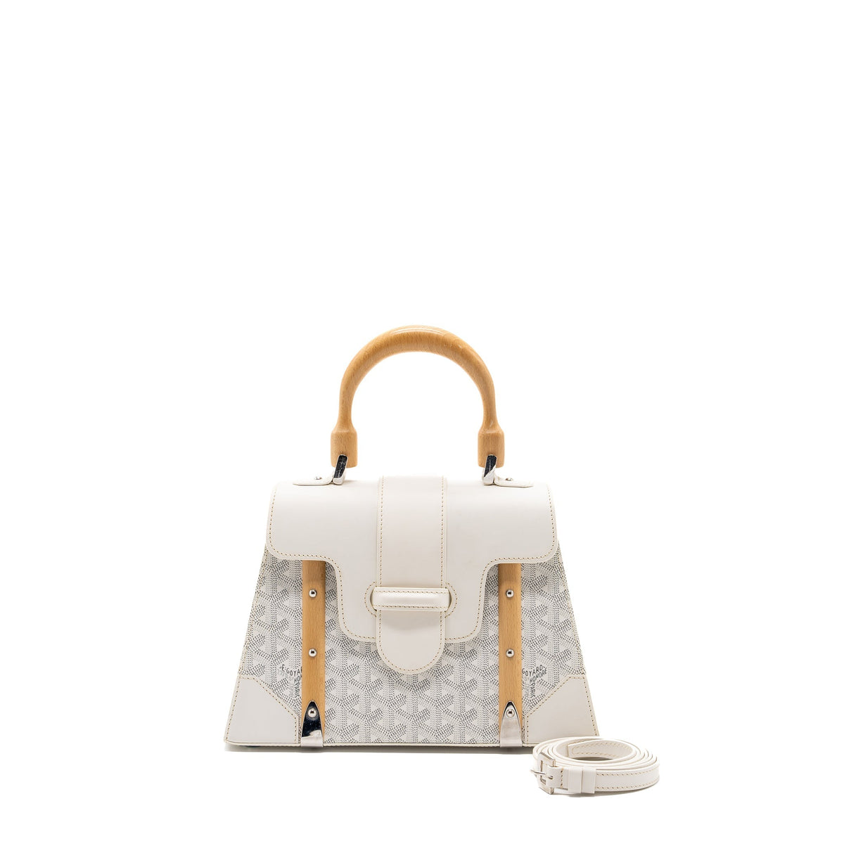 GOYARD STRUCTURE SAIGON PM BAG CANVAS / CALFSKIN WHITE SHW