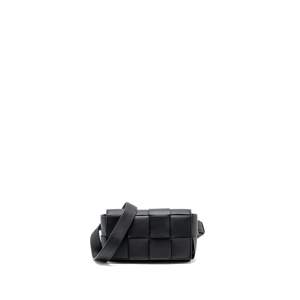 BOTTEGA VENETA CASSETTE BELT BAG LAMBSKIN BLACK GHW
