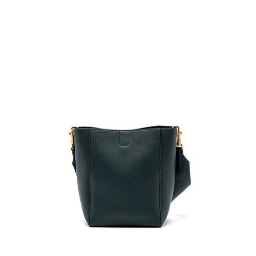 CELINE SMALL SANGLE BUCKET BAG CALFSKIN DARK GREEN GHW