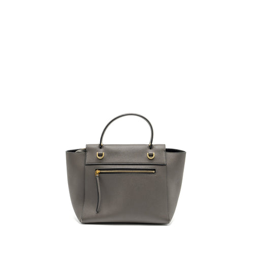 CELINE MICRO BELT BAG GRAINED CALFSKIN GREY GHW