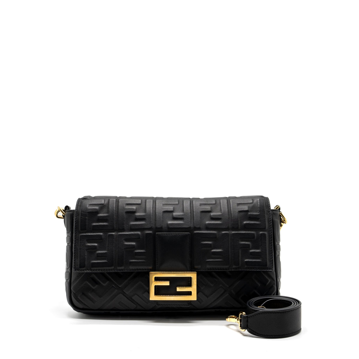 FENDI LARGE BAGUETTE BAG NAPPA BLACK GHW