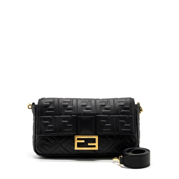 FENDI LARGE BAGUETTE BAG NAPPA BLACK GHW
