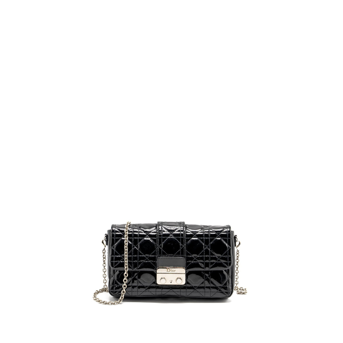 DIOR MISS DIOR POCHETTE PATENT BLACK SHW