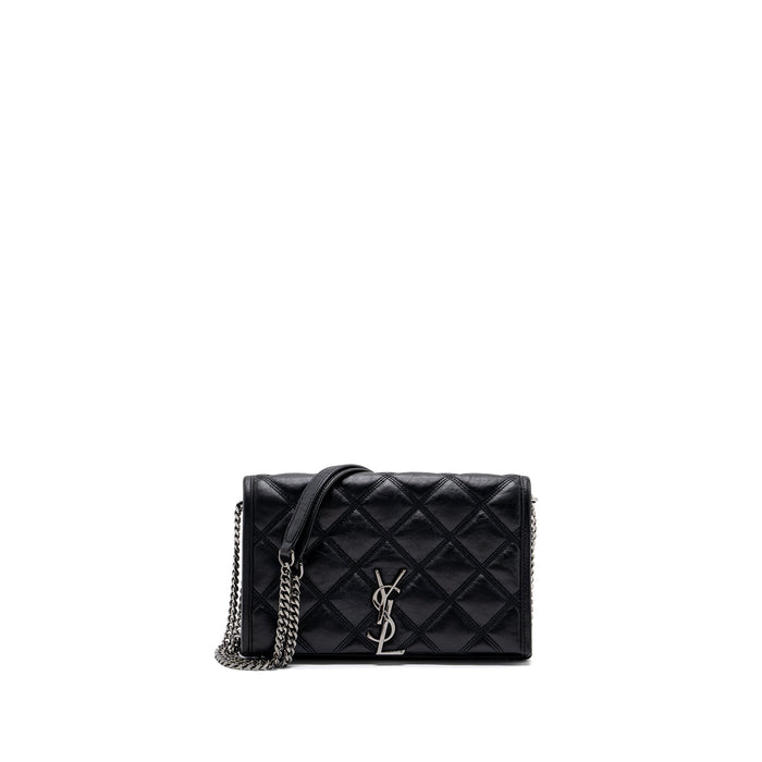 SAINT LAURENT/YSL BECKY CHAIN BAG QUILTED LAMBSKIN BLACK SHW
