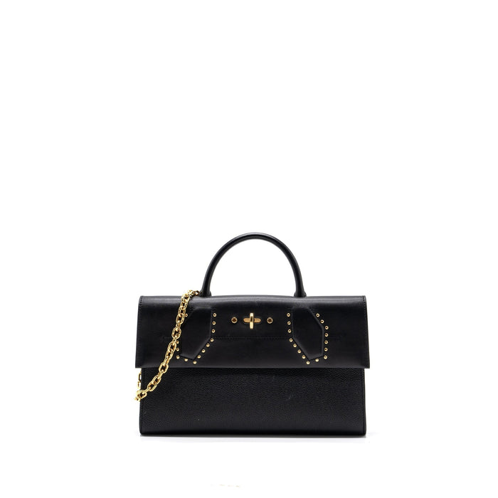 LOUIS VUITTON FLAP SHOULDER BAG CALFSKIN BLACK GHW