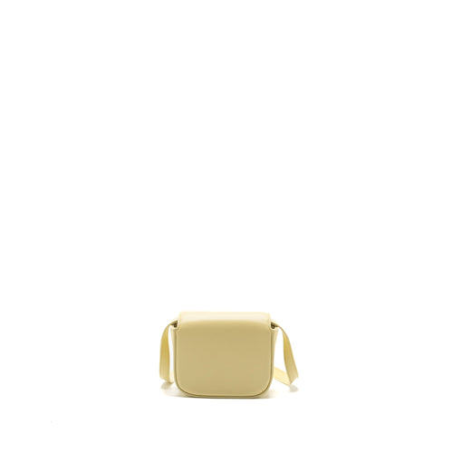 CELINE MINI CLAUDE SHINY CALFSKIN LIGHT YELLOW GHW