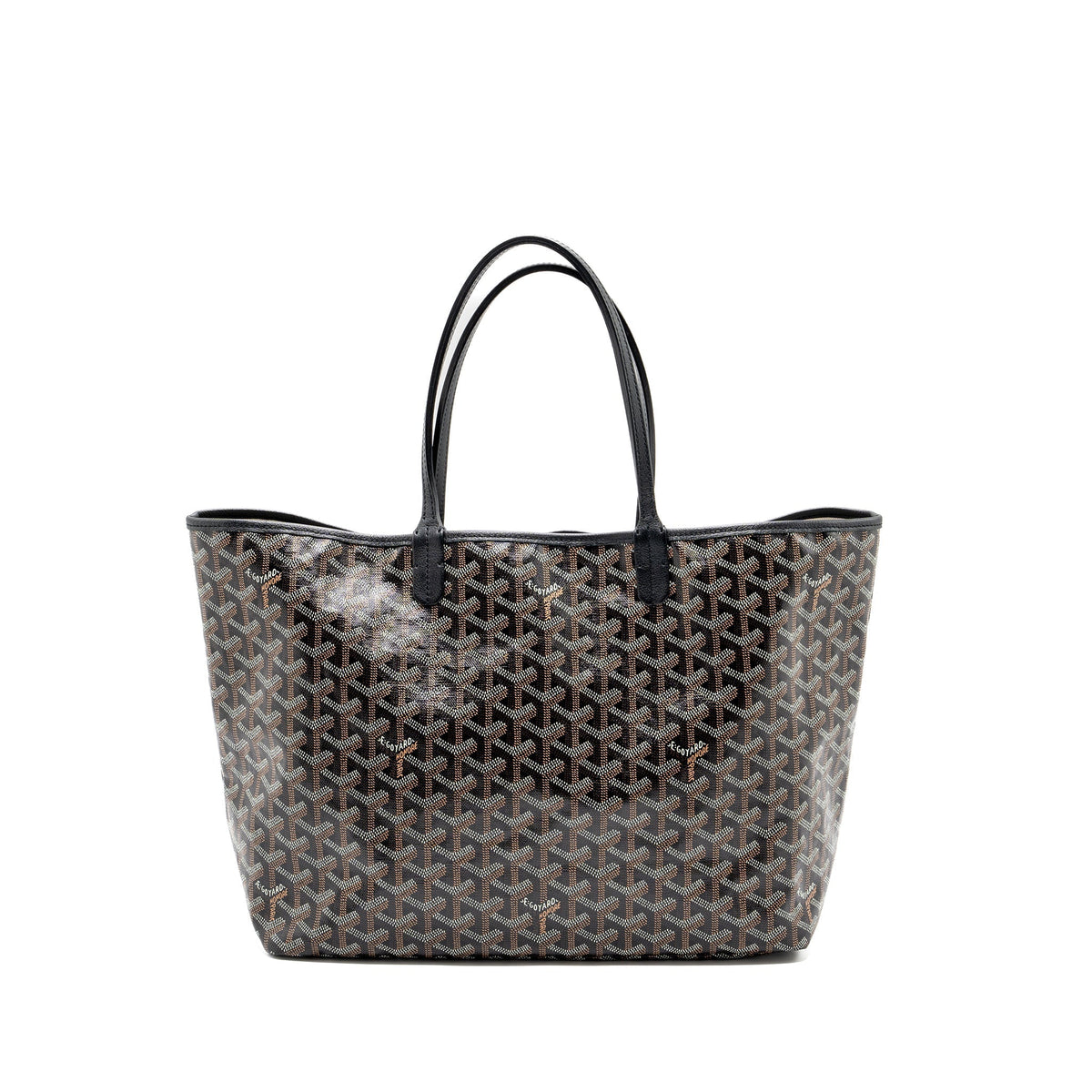GOYARD SAINT LOUIS PM TOTE BAG GOYARDLINE CANVAS / LEATHER BLACK SHW
