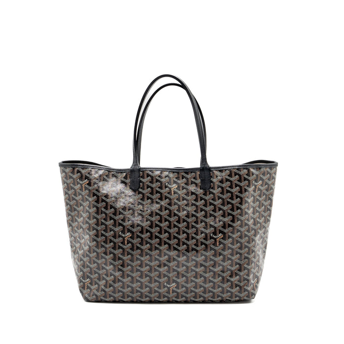 GOYARD SAINT LOUIS PM TOTE BAG GOYARDLINE CANVAS / LEATHER BLACK SHW