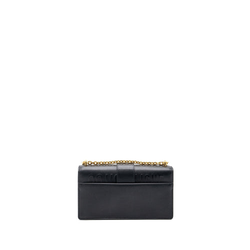 DIOR 30 MONTAIGNE EAST-WEST BAG WITH CHAIN CALFSKIN BLACK GHW