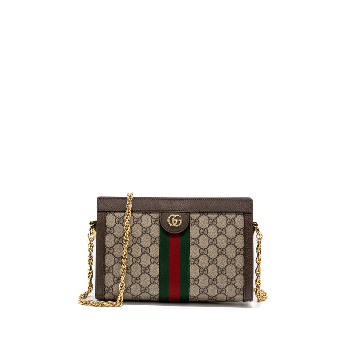 GUCCI OPHIDIA SHOULDER BAG GG SUPREME CANVAS GHW