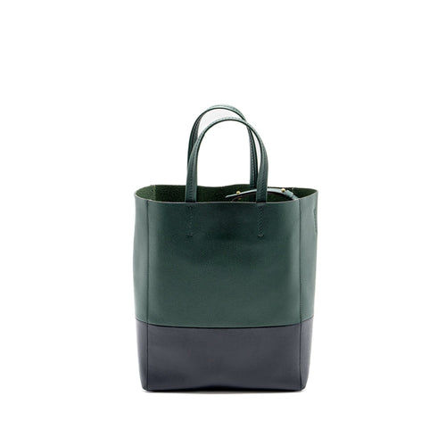 CELINE VERTICAL CABAS CALFSKIN GREEN / NAVY GHW
