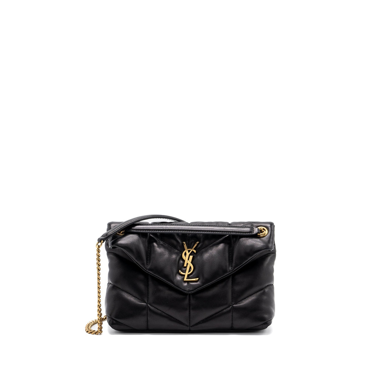 SAINT LAURENT SMALL PUFFER QUILTED NAPPA LEATHER BLACK GHW