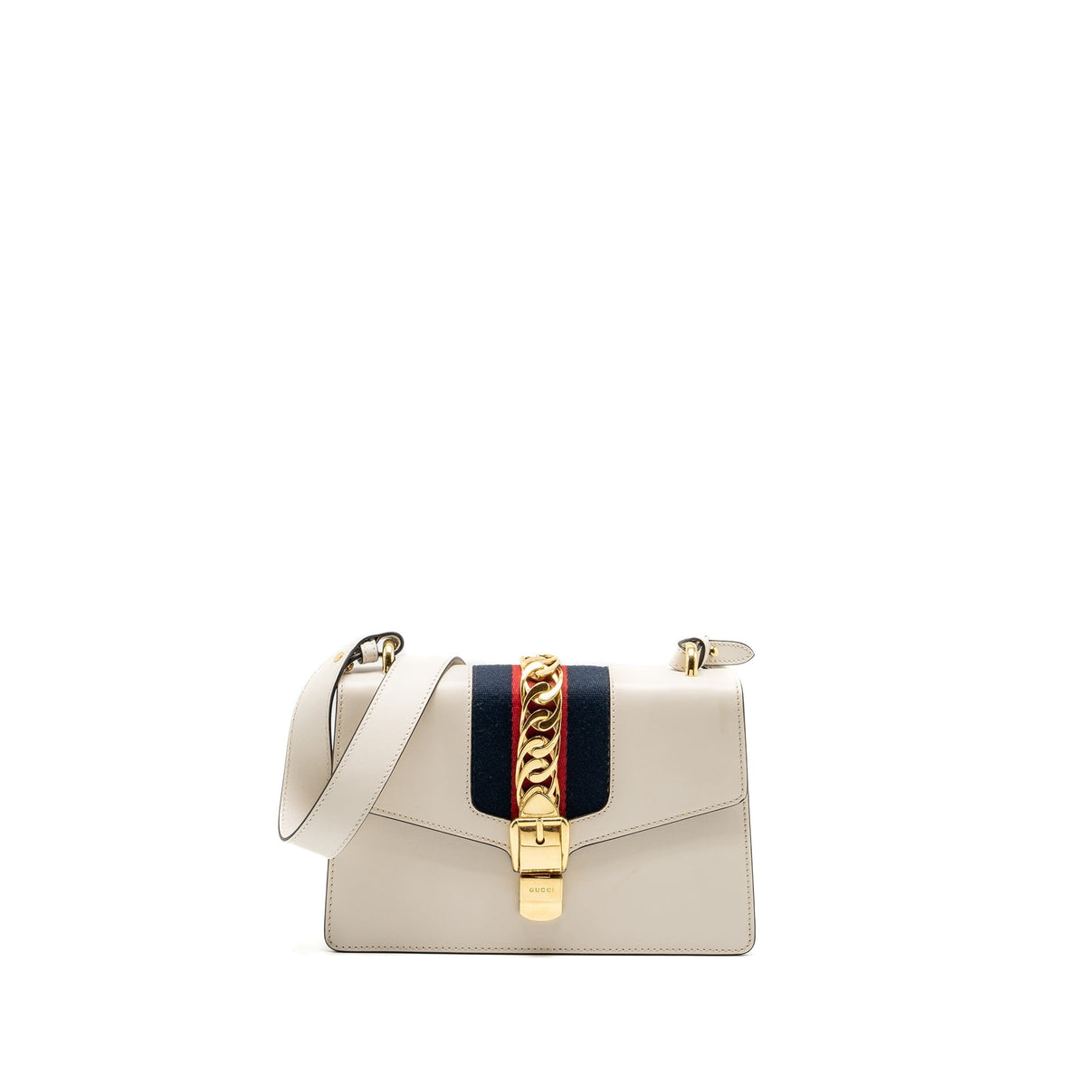 GUCCI MEDIUM SYLVIE BAG CALFSKIN WHITE GHW