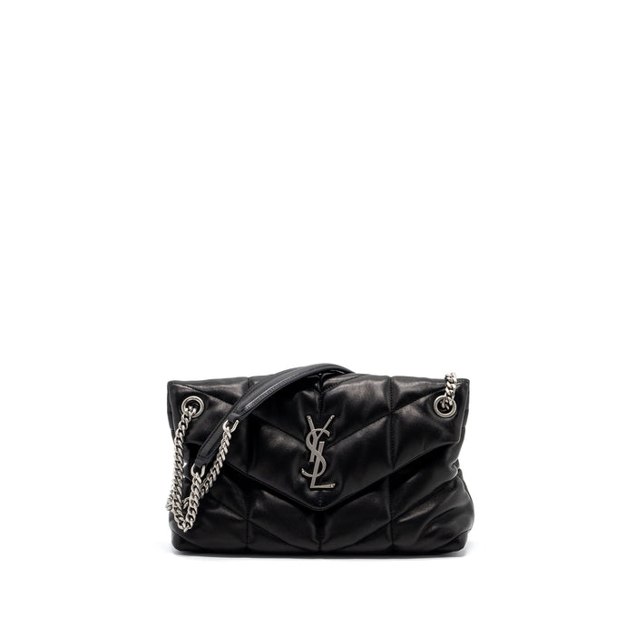 SAINT LAURENT SMALL PUFFER LAMBSKIN BLACK SHW