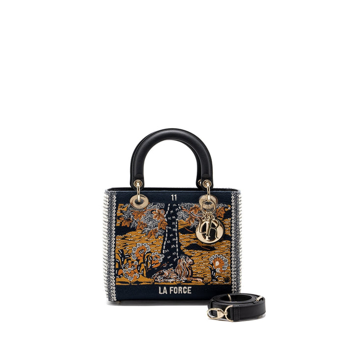 DIOR MEDIUM LADY DIOR LA FORCE LIMITED EDITION CALFSKIN/FABRIC MULTICOLOUR LGHW