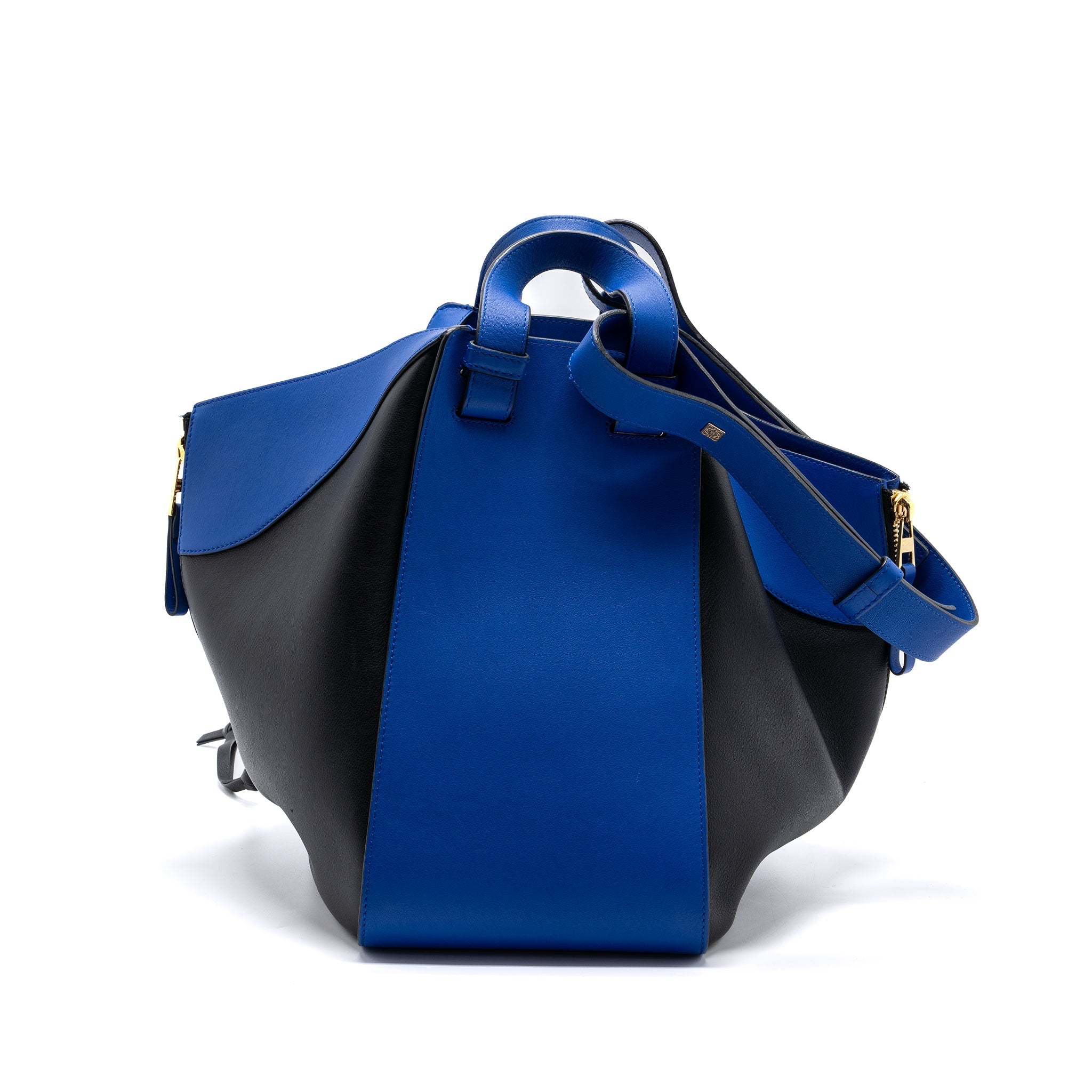 LOEWE HAMMOCK BAG CALFSKIN ELECTRIC BLUE/BLACK GHW