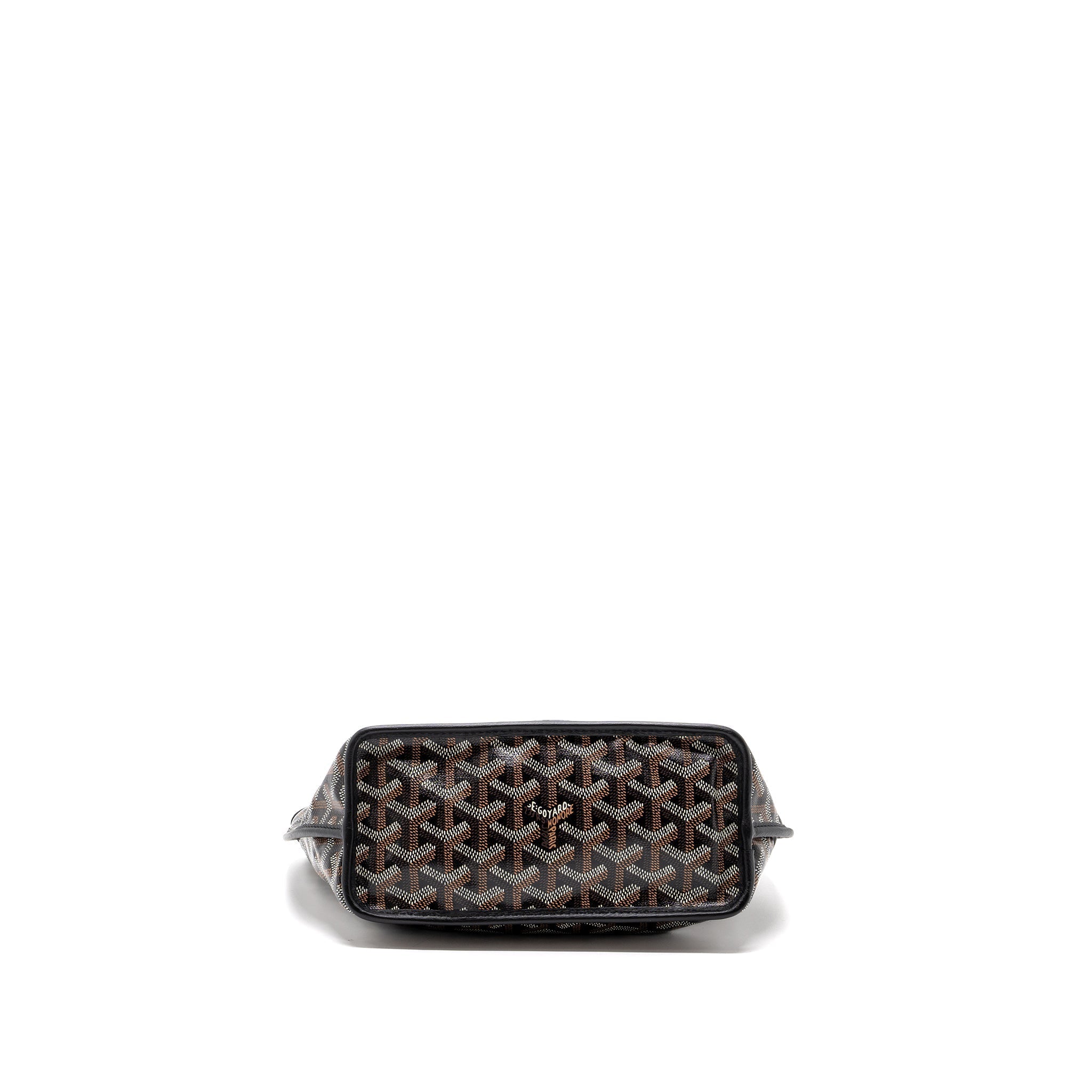 GOYARD MINI ANJOU TOTE BAG GOYARDLINE CANVAS / CALFSKIN BLACK SHW