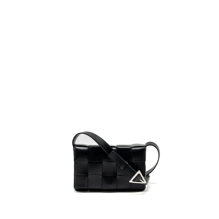 BOTTEGA VENETA SMALL CASSETTE LEATHER BLACK SHW