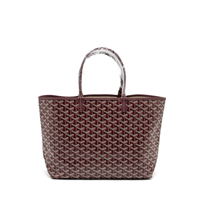 GOYARD SAINT LOUIS PM TOTE BAG GOYARDLINE CANVAS/CALFSKIN BURGUNDY SHW