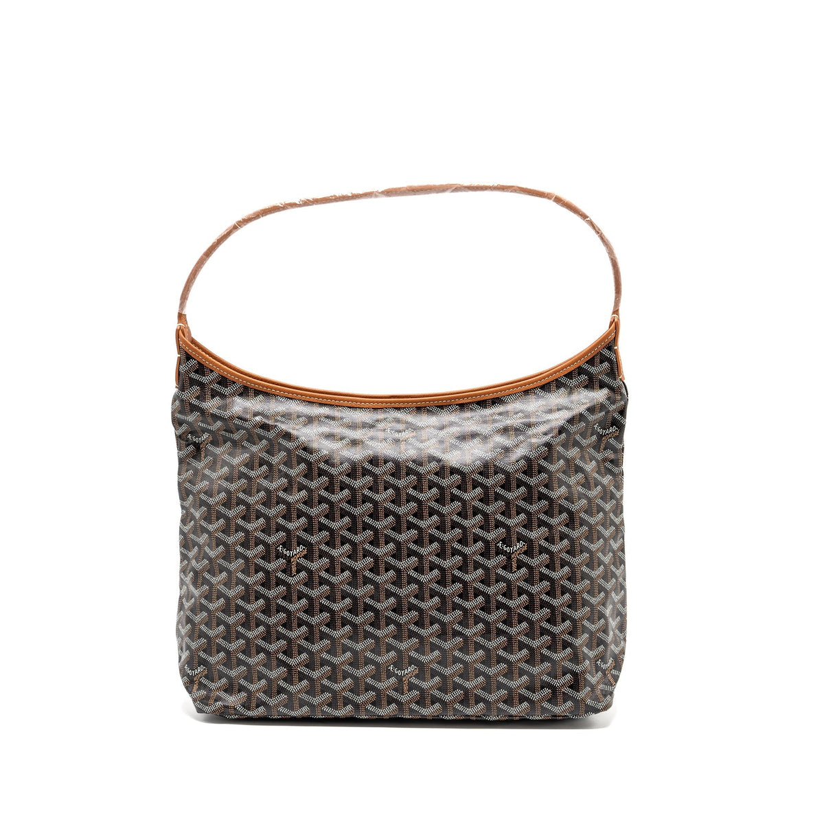 GOYARD BOHEME HOBO BAG CANVAS/CALFSKIN BLACK/ BROWN SHW