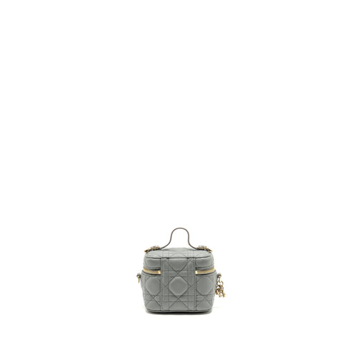 DIOR MICRO LADY DIOR VANITY CASE LAMBSKIN BLUE LGHW
